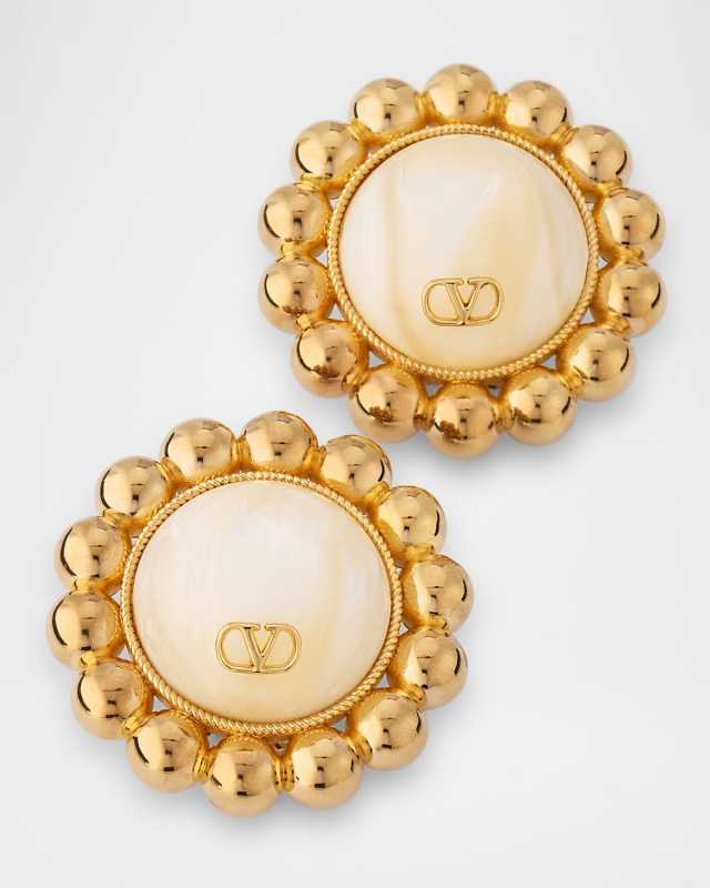 Famiglia VLOGO Pearly Resin Clip Earrings